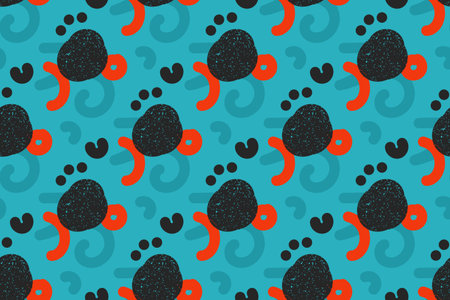 Seamless vector pattern with abstract shapes. Hand drawn decorative background.