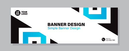 Horizontal web banner design template for website and social media. Vector illustration.のイラスト素材