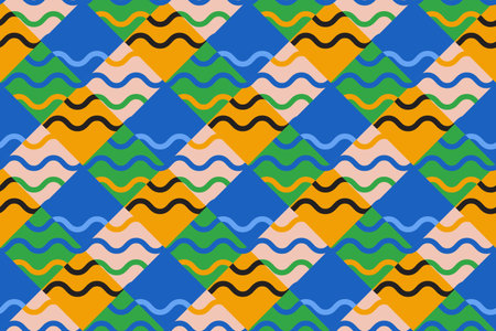 Seamless pattern with abstract geometric shapes. Vector Illustration.のイラスト素材