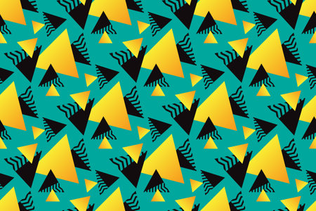Seamless geometric pattern with triangles. Vector illustration in flat style.のイラスト素材