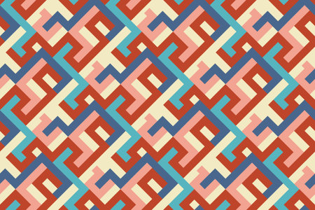 Seamless pattern with geometric ornament. Vector illustration in retro style.のイラスト素材