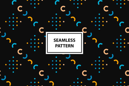 Seamless geometric pattern in memphis style. Vector illustration.のイラスト素材