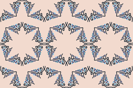 Tribal vector ornament. Seamless African pattern. Ethnic carpet with chevrons. Aztec style. Geometric mosaic on the tile, majolica. Ancient interior.のイラスト素材