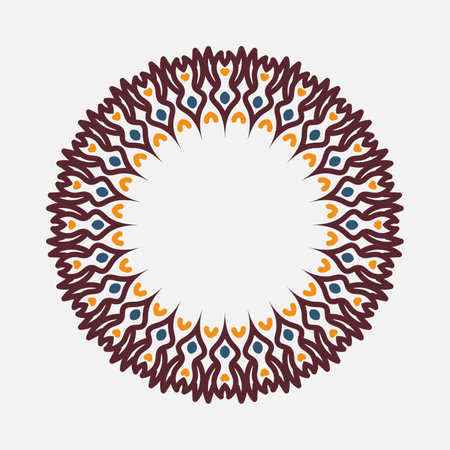 Circular pattern in the form of a mandala. Round ornament in ethnic style.のイラスト素材