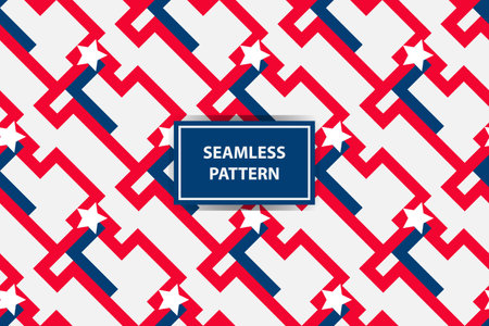 Seamless pattern with red and blue stripes. Vector illustration.のイラスト素材