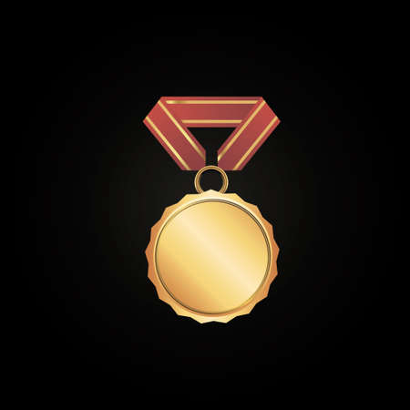 Golden medal isolated on whiteのイラスト素材
