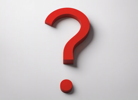 Red Question Mark on White Background. 3D rendered Illustration.の素材