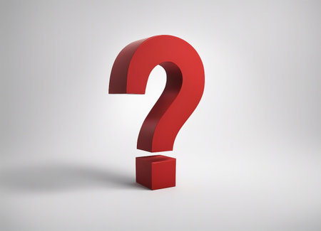 Red Question Mark on White Background. 3D rendered Illustration.の素材