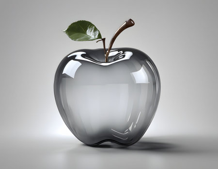 Transparent apple on clear background.の素材