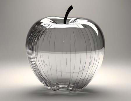 Transparent apple on clear background.の素材