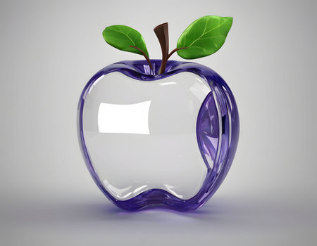 Transparent apple on clear background.の素材