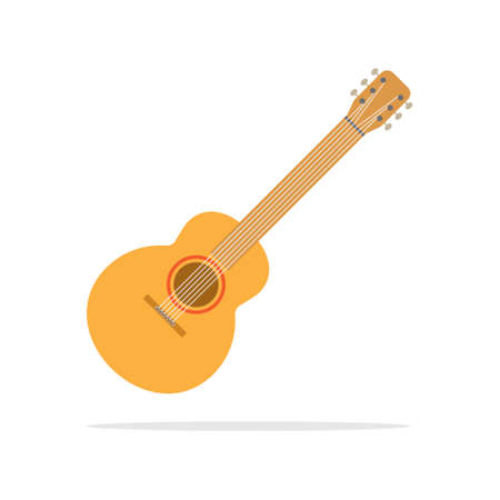 acoustic guitar icon flat style