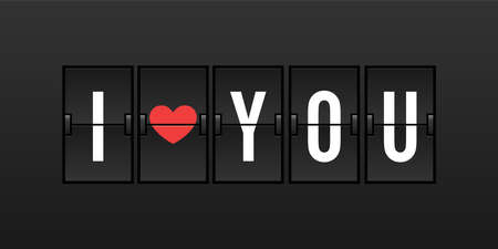 I Love You Vector Illustration in Airport Flip Boardのイラスト素材