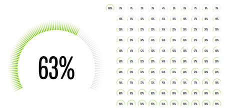 Set of circular sector percentage diagrams from 0 to 100 ready-to-use for web design, user interface...
