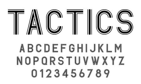 Set of alphabets fonts letters and numbers modern abstract design with lines vector illustrationのイラスト素材