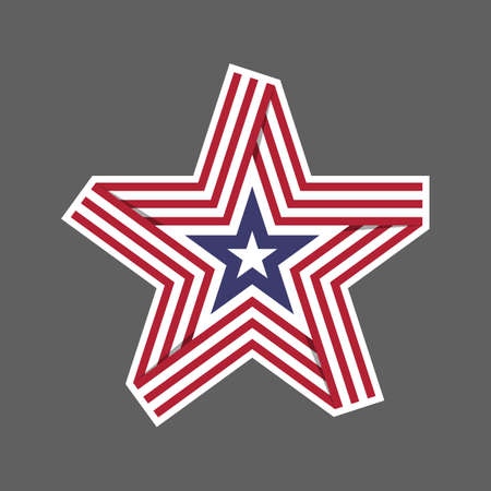 United States of America USA flag shield icon  vector illustration. Independence Day. 4th of July. Presidential Electionのイラスト素材