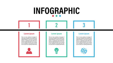 Infographic design template with business concept vector illustration with 3 steps or options or processes represent work flow or diagramのイラスト素材