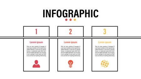 Infographic design template with business concept vector illustration with 3 steps or options or processes represent work flow or diagramのイラスト素材