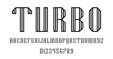 Set of alphabets font letters and numbers modern abstract design with lines vector illustrationのイラスト素材