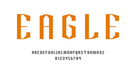 Set of alphabets font letters and numbers modern abstract design vector illustrationのイラスト素材