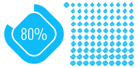 Set of rectangle percentage diagrams meters from 0 to 100 ready-to-use for web design, user...