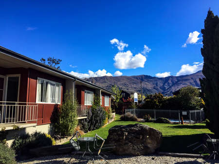 This is what I saw on a car trip in New Zealand. The sky is blue and the clouds are white. It's so beautifulの写真素材