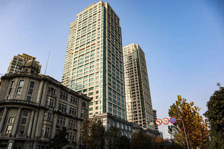 modern Chinese skyscrapers are apartments and offices for real estate developmentのeditorial素材