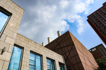 The buildings and sky in the cityの写真素材