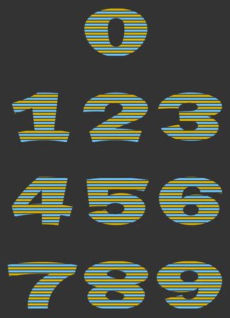 Collection of Number Icon illustration, Numeric tag element design.のイラスト素材