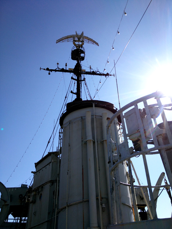 The warship that out of commsion, setting up in the public for provide the people can look inside and lerning about warshipの写真素材