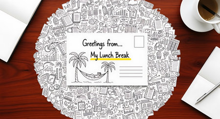 Greeting card with the inscription Get Involved in the Workplaceの素材