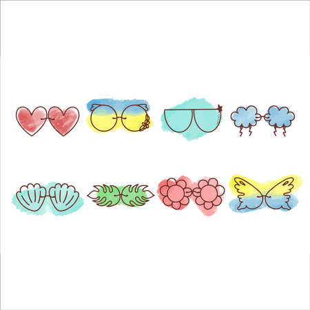 Bottle of red wine with glasses, doodle illustrationのイラスト素材