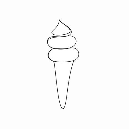 ice cream in black outline-vector drawingのイラスト素材