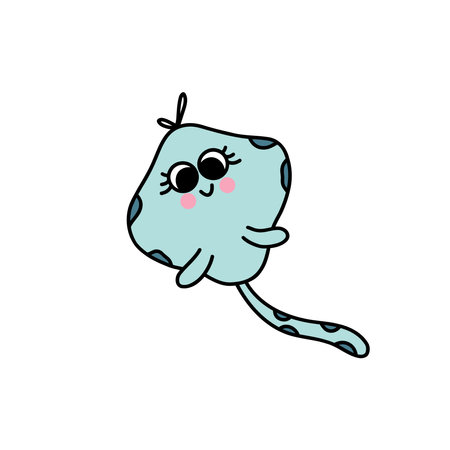 sea stingray cartoonのイラスト素材