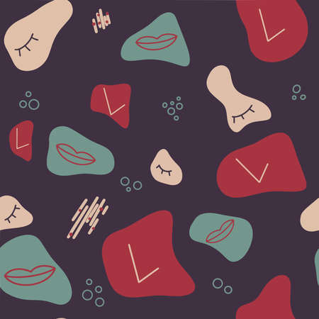 Abstract background with parts of a human faceのイラスト素材