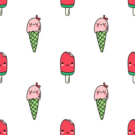 Pattern ice-creameのイラスト素材
