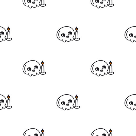 Kawaii cute vector skullsのイラスト素材