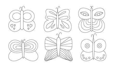 Contemporary hipster illustration with butterfly 1970のイラスト素材