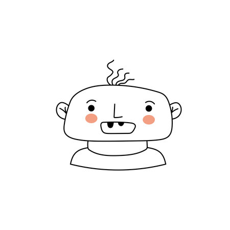 Stylized portrait of a small child.のイラスト素材