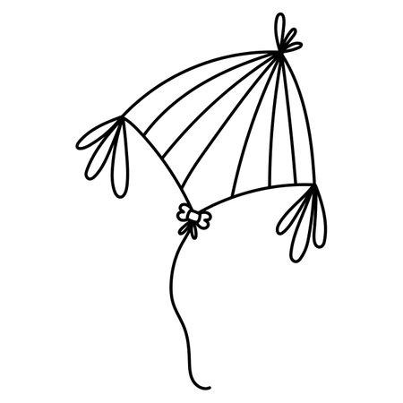 Doodle Kite illustration. Summer vector illustration in Hand Draw style.のイラスト素材