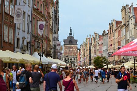 Poland Gdansk 2018 August 1 historic city center and houses