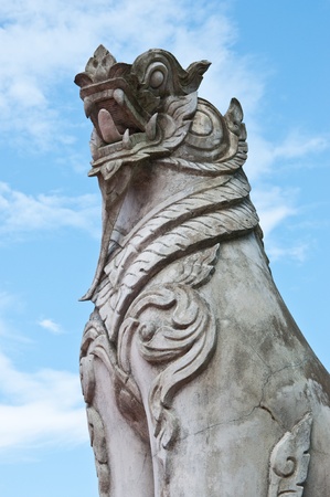 The lion thai sculpture.