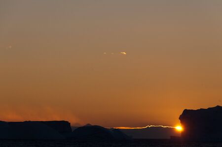 Giant tabular icebergs floating in the Weddell Sea, in Antarctica.の写真素材