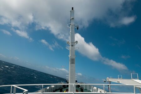 Big waves rolling a ship aside. Enroute between the Falklands and South Georgiaの写真素材