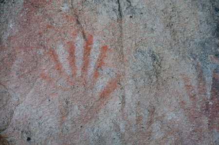 Rock art near the Cuevo de las manos.の写真素材