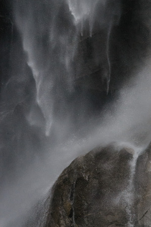 Lower Yosemite Falls, as seen from the Yosemite Valley Floor. Yosemite national Park, California,...