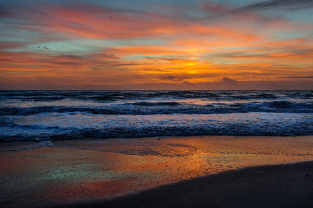 An Early Morning sunrise over Cocoa Beach, Florida, USA.の写真素材