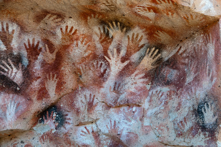 Rock art near the Cuevo de las manos.の写真素材