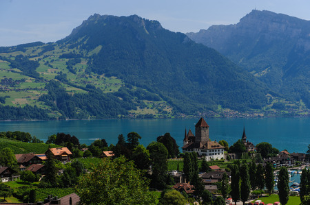 Summer Landscape from the Central Swiss Alpsの写真素材