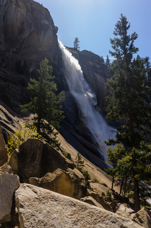 Nevada Fall in early spring: Yosemite National Park, California, USAの写真素材